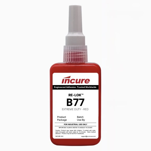 Incure Re-Lok™ B77 Red Threadlocking Adhesive (Extreme Duty) – 50ml / 250ml
