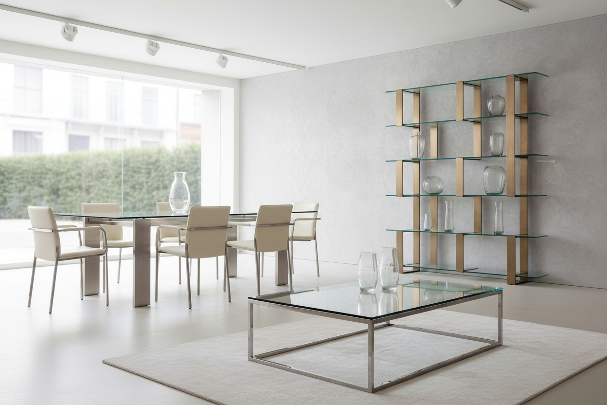 high class metal glass furniture