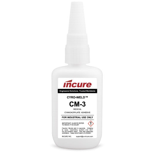 Incure Cyro-Weld™ CM-3 Ultra-Fast Wicking Grade Medical Cyanoacrylate Adhesive – 20g / 500g