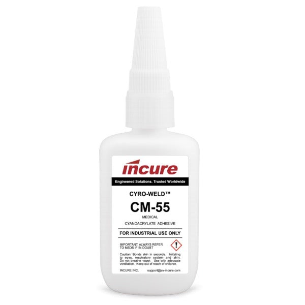 Incure Cyro-Weld™ CM-55 Ultra-Low Odor, Low Bloom Medical Cyanoacrylate Adhesive – 20g / 500g