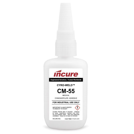 Incure Cyro-Weld™ CM-55 Ultra-Low Odor, Low Bloom Medical Cyanoacrylate Adhesive – 20g / 500g