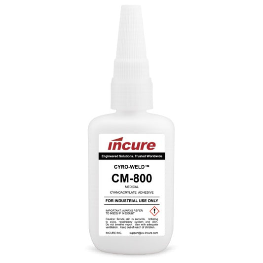 Incure Cyro-Weld™ CM-800 High-Strength, Fast-Setting Medical Cyanoacrylate Adhesive – 20g / 500g