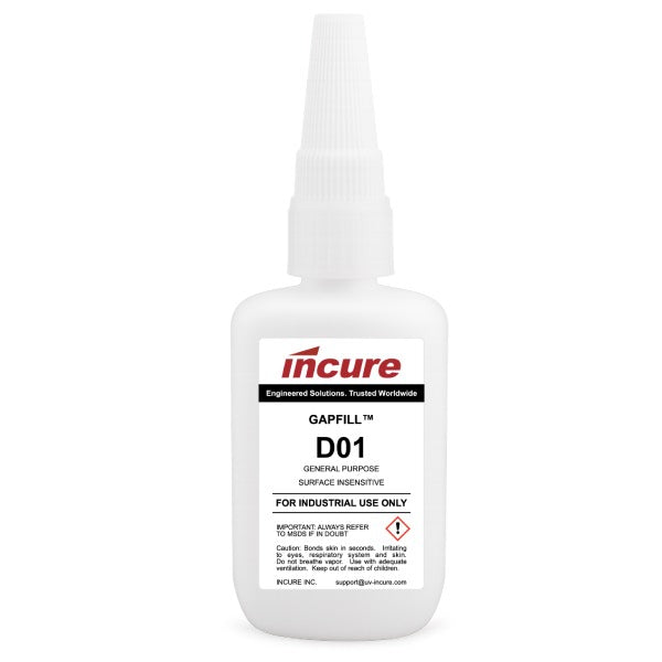 Incure GapFill™ D01 General Purpose Instant Adhesive for Quick and Strong Bonds – 20g / 500g