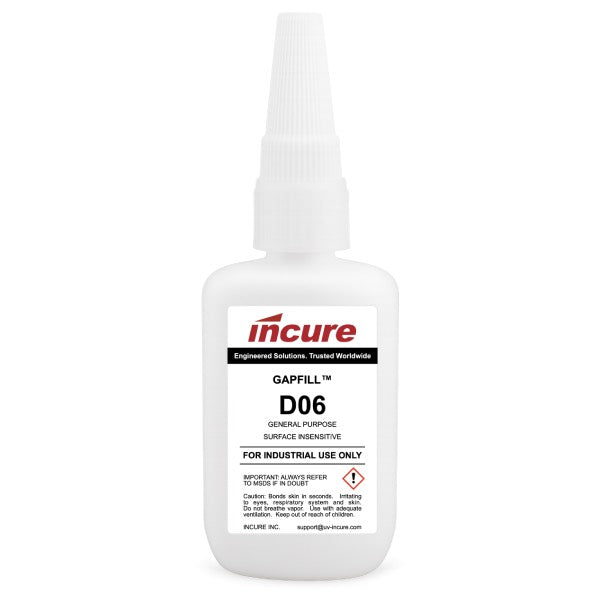 Incure GapFill™ D06 Low Viscosity Wicking Grade Cyanoacrylate Adhesive – 20g / 500g