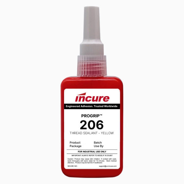 Incure ProGrip™ 206 Medium Strength Thread Sealant for High-Pressure Pipes – 50ml / 250ml