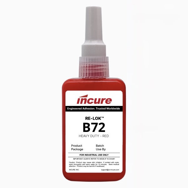 Incure Re-Lok™ B72 Red Threadlocking Adhesive (Heavy Duty) – 50ml / 250ml