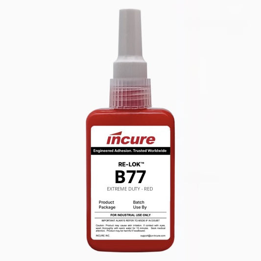 Incure Re-Lok™ B77 Red Threadlocking Adhesive (Extreme Duty) – 50ml / 250ml