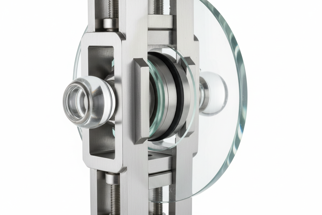 glass and metal wheels joints