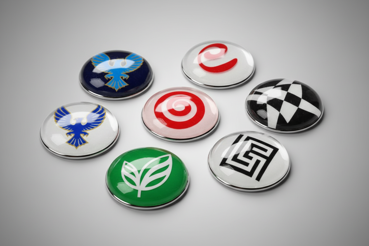 glossy dome badges