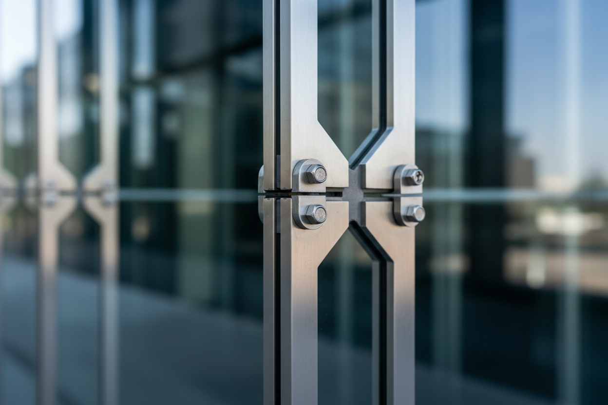 metal and glass panels joints
